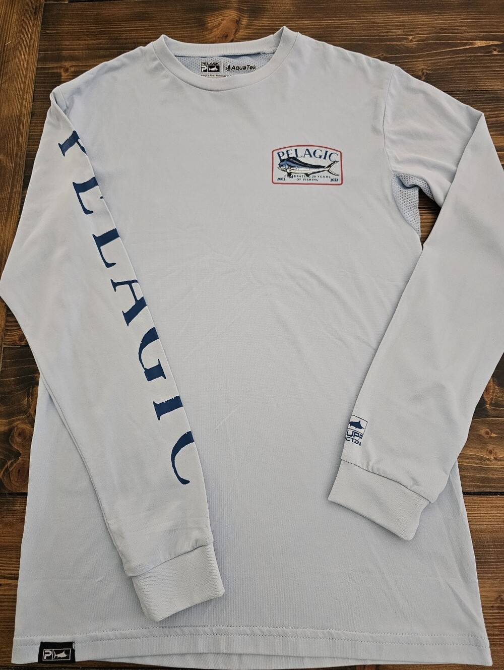Boys Pelagic Long Sleeve Fishing Shirt, Light Blue